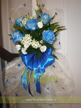 Lumanare de botez "Albastru - Alb"